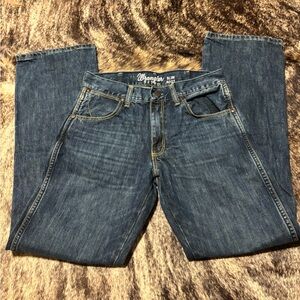 Wrangler Men's Dark Blue Slim Bootcut Jeans